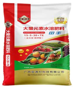 实润丰大量元素水溶肥料田丰15-05-30型颗粒